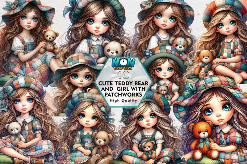 cute-teddy-bear-and-girl-with-patchwork