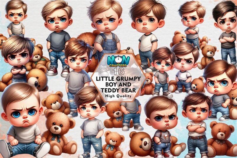little-grumpy-boy-and-teddy-bear