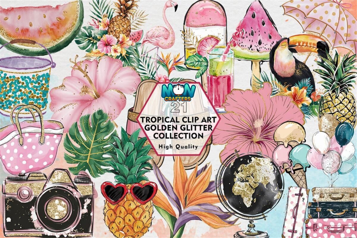 tropical-golden-glitter-collection