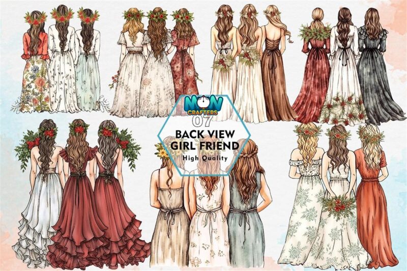 back-view-girl-friend-clipart-png