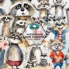 watercolor-cute-raccoon-clipart-png