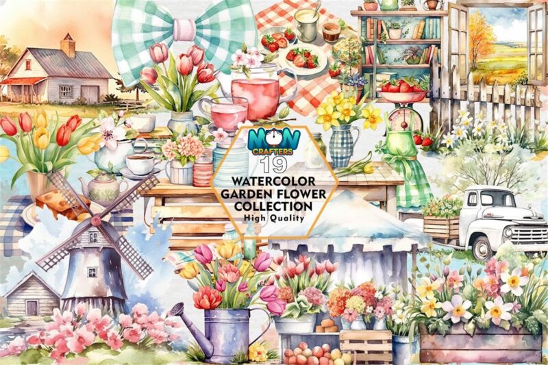watercolor-garden-flower-collection