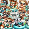relaxing-animals-summer-clipart-png