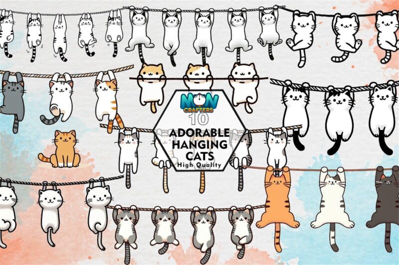 adorable-hanging-cats-clipart-png