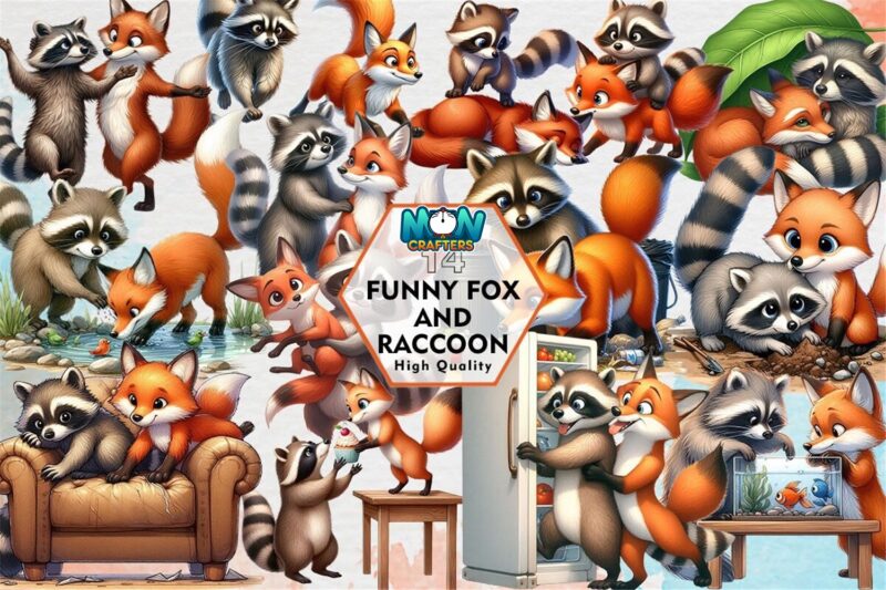 funny-fox-and-raccoon-clipart-png