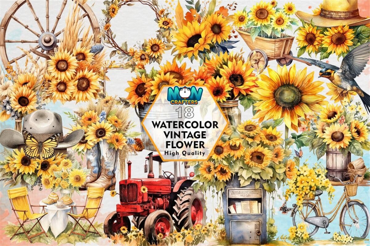 watercolor-vintage-flower-clipart-png