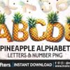 pineapple-letters-sublimation-clipart