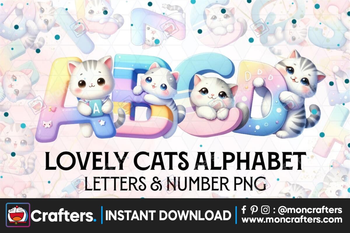 lovely-cats-letter-sublimation-clipart