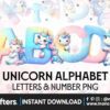 pastel-unicorn-alphabet-clipart-png