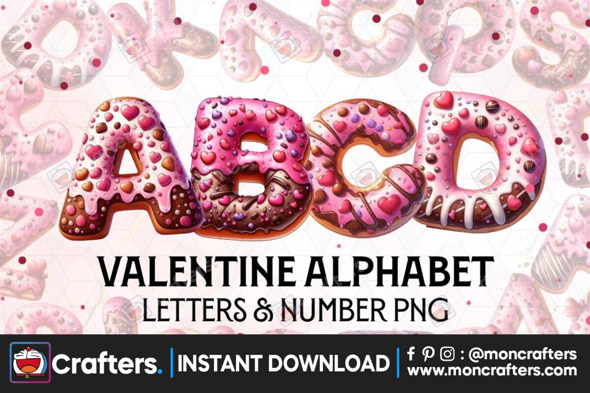 valentine-alphabet-donut-clipart-png
