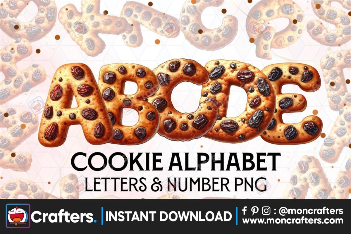 cookie-letters-sublimation-clipart-png