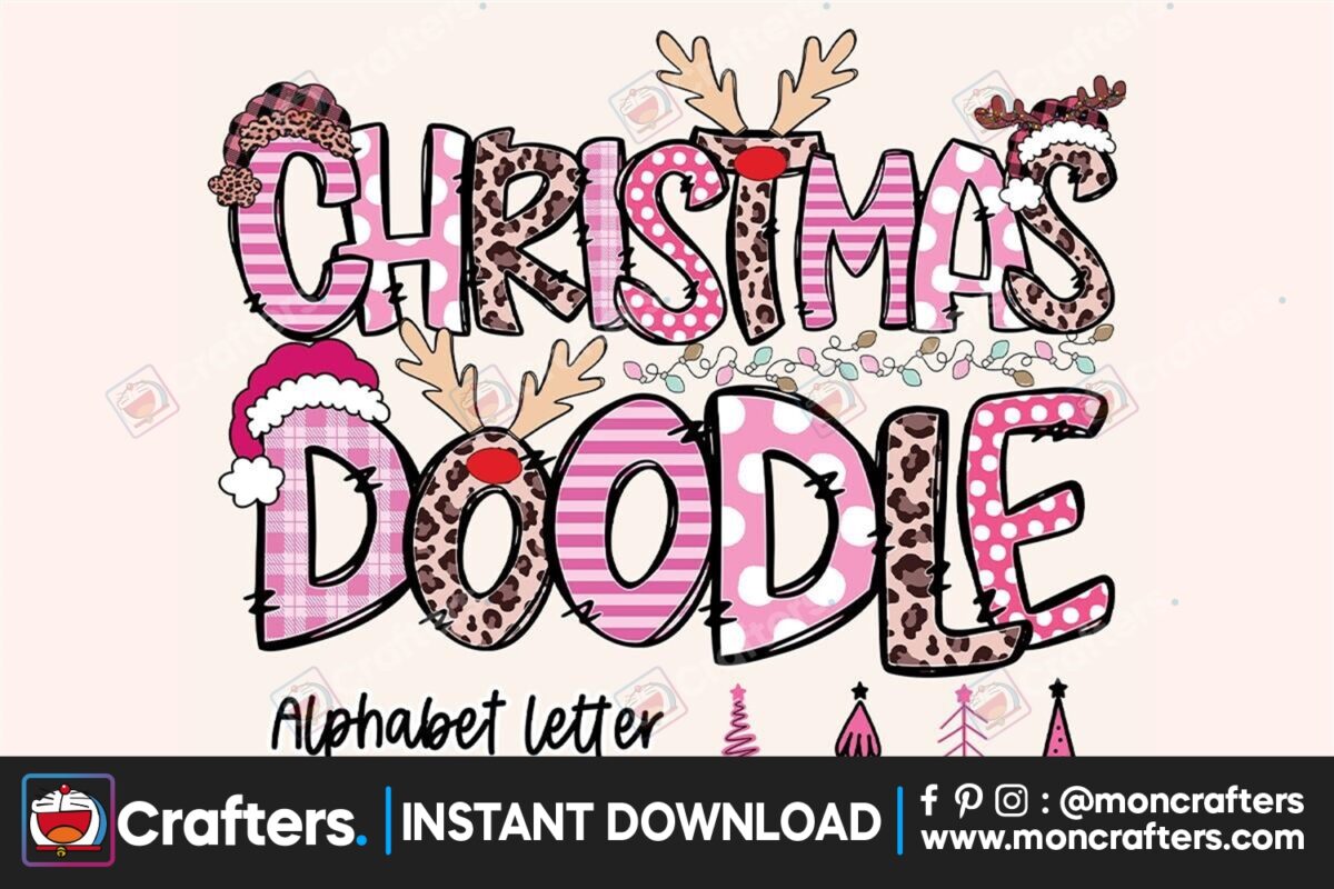 pink-christmas-doodle-alphabet-letters