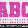 chenille-letters-faux-sequin-hot-pink