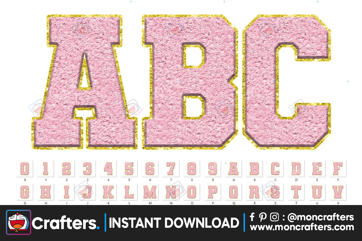 pastel-faux-chenille-alphabet-light-pink