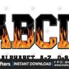 race-track-road-fire-alphabet-font