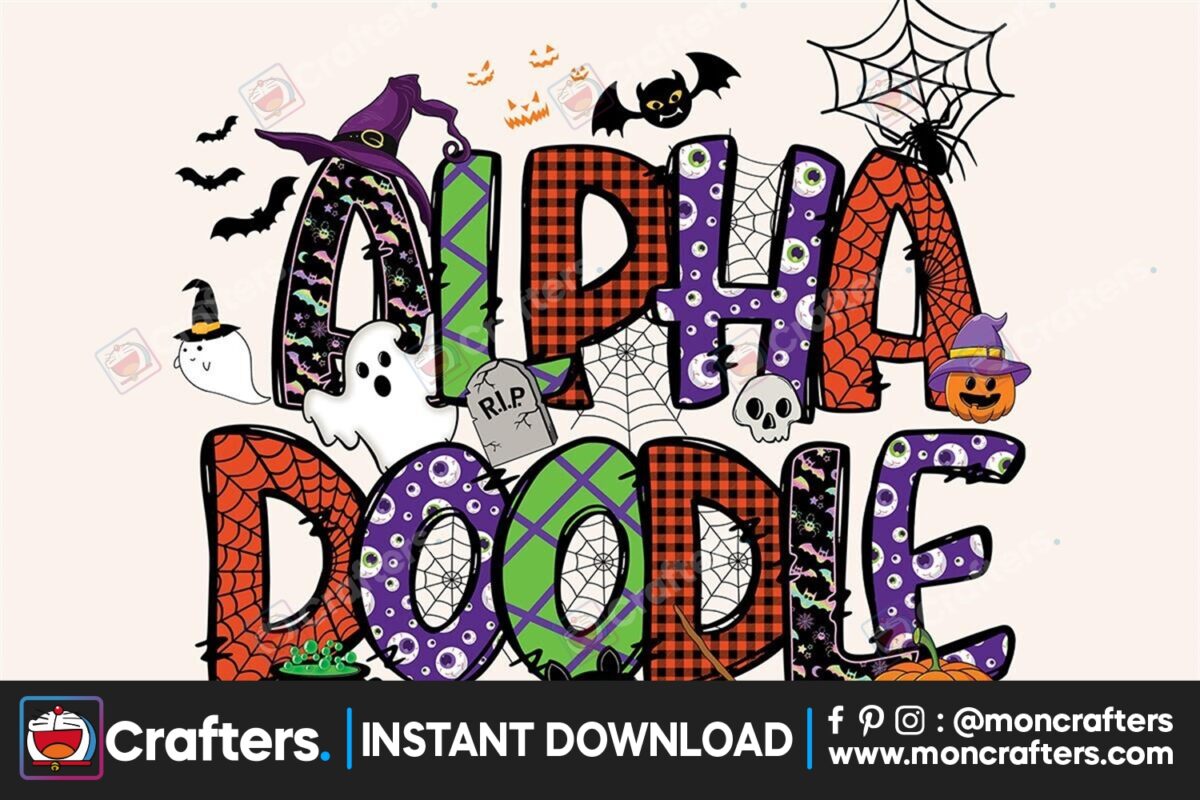 happy-halloween-doodle-alphabet-set