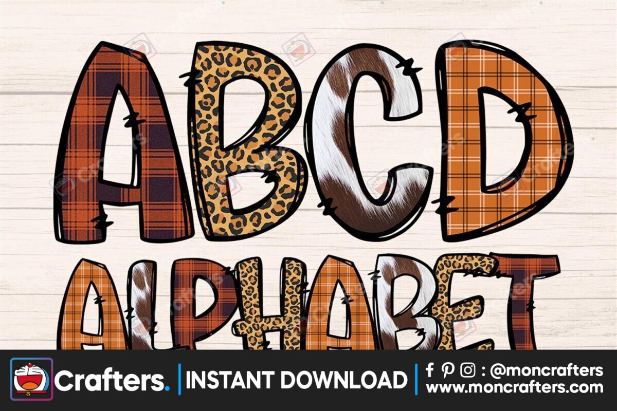 happy-fall-western-doodle-alphabet
