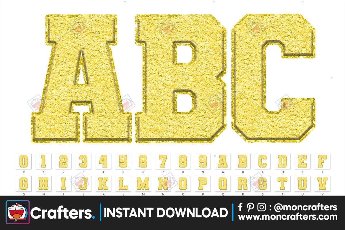 pastel-faux-chenille-alphabet-yellow