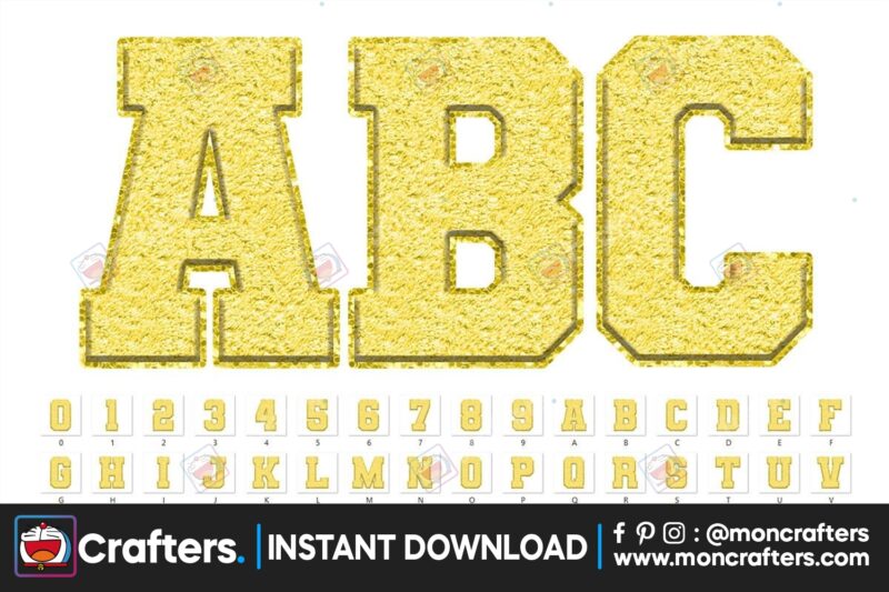 pastel-faux-chenille-alphabet-yellow