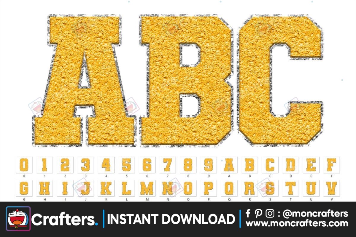 sport-chenille-alphabet-letters-yellow