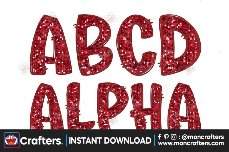 faux-embroidered-sequin-doodle-alphabet
