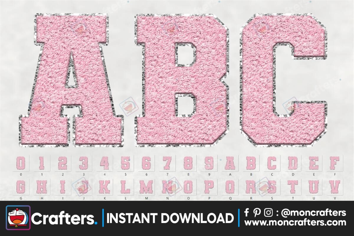 sport-chenille-alphabet-light-pink