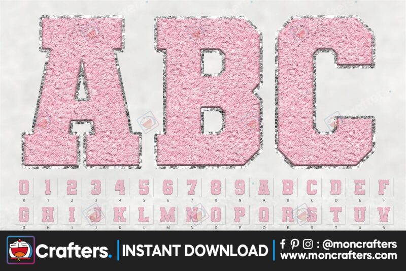 sport-chenille-alphabet-light-pink