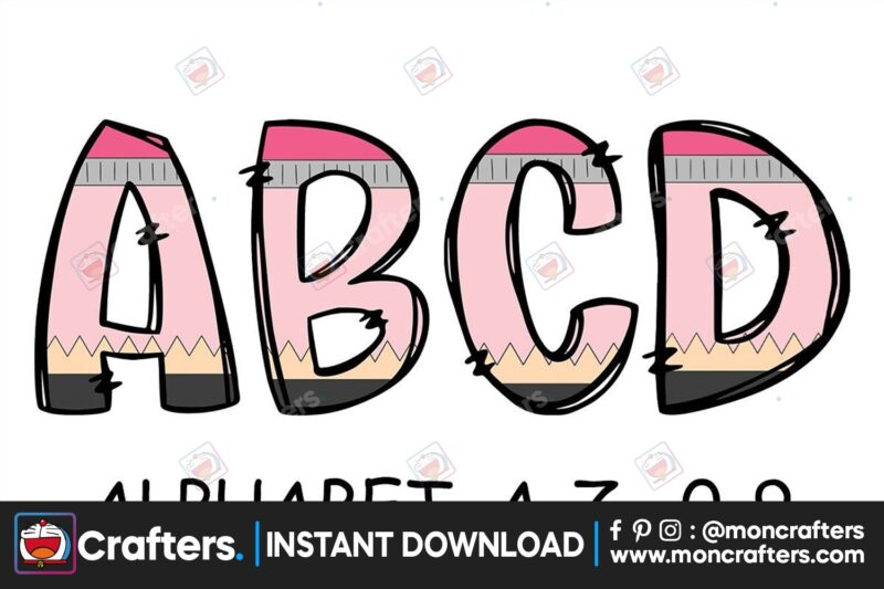 school-pink-pencil-alphabet-letters