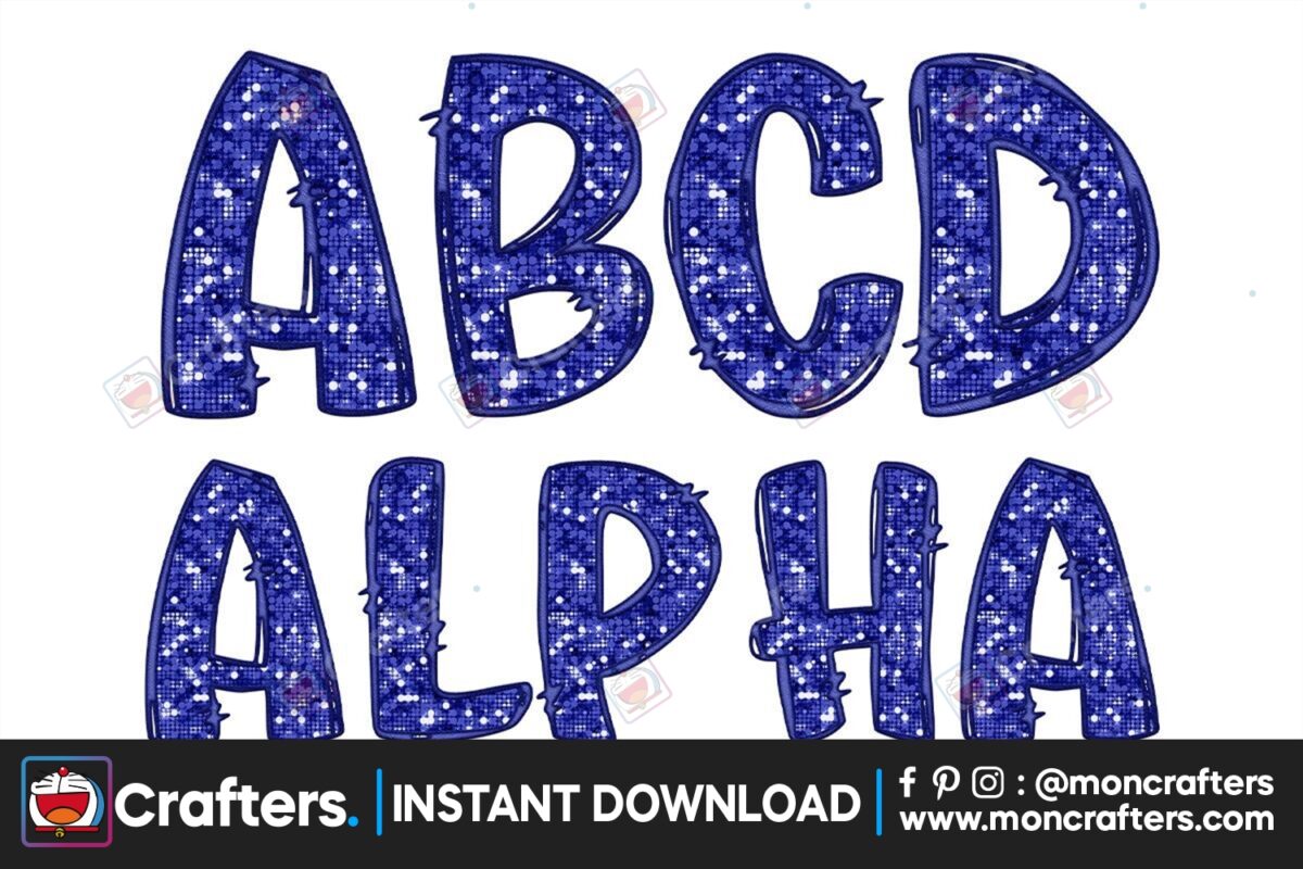 faux-embroidered-sequin-doodle-alphabet
