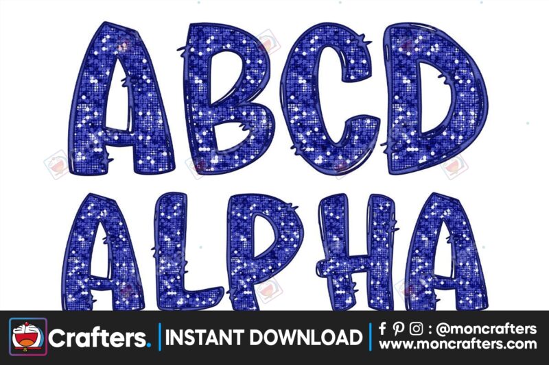 faux-embroidered-sequin-doodle-alphabet