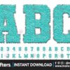 sport-chenille-faux-alphabet-teal-color