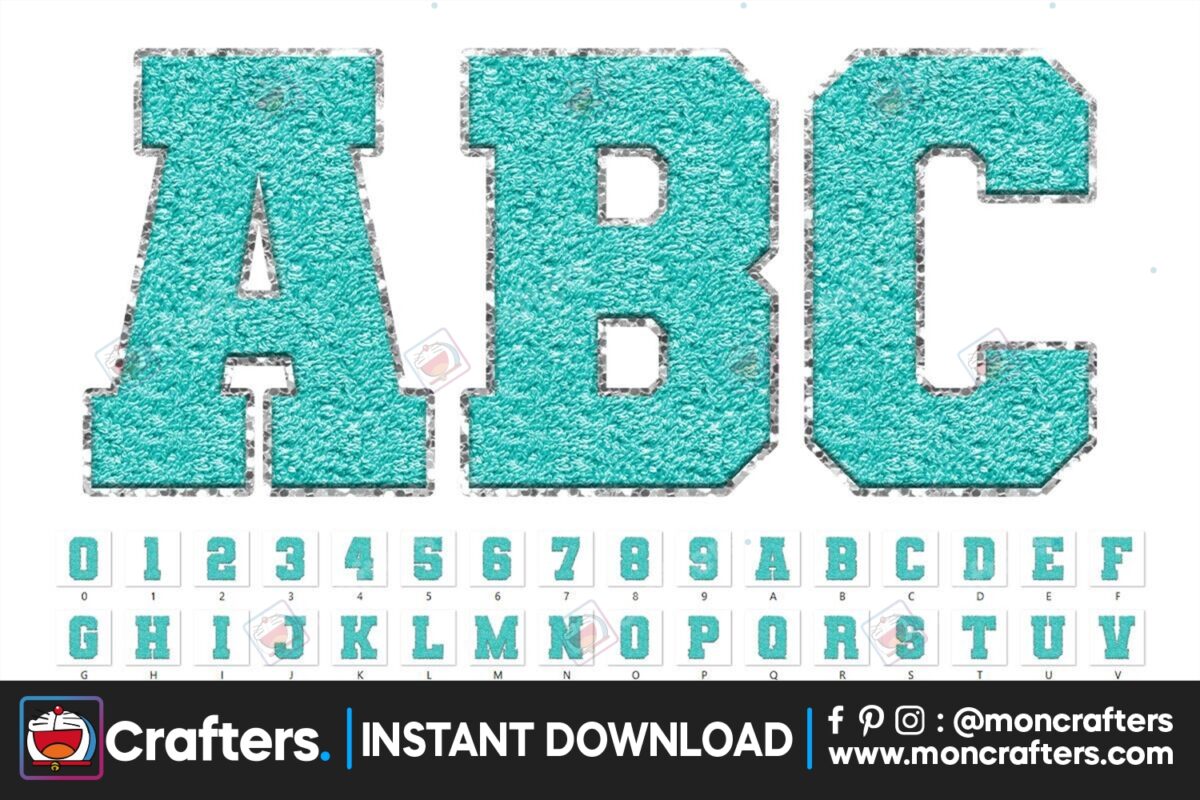 sport-chenille-faux-alphabet-teal-color