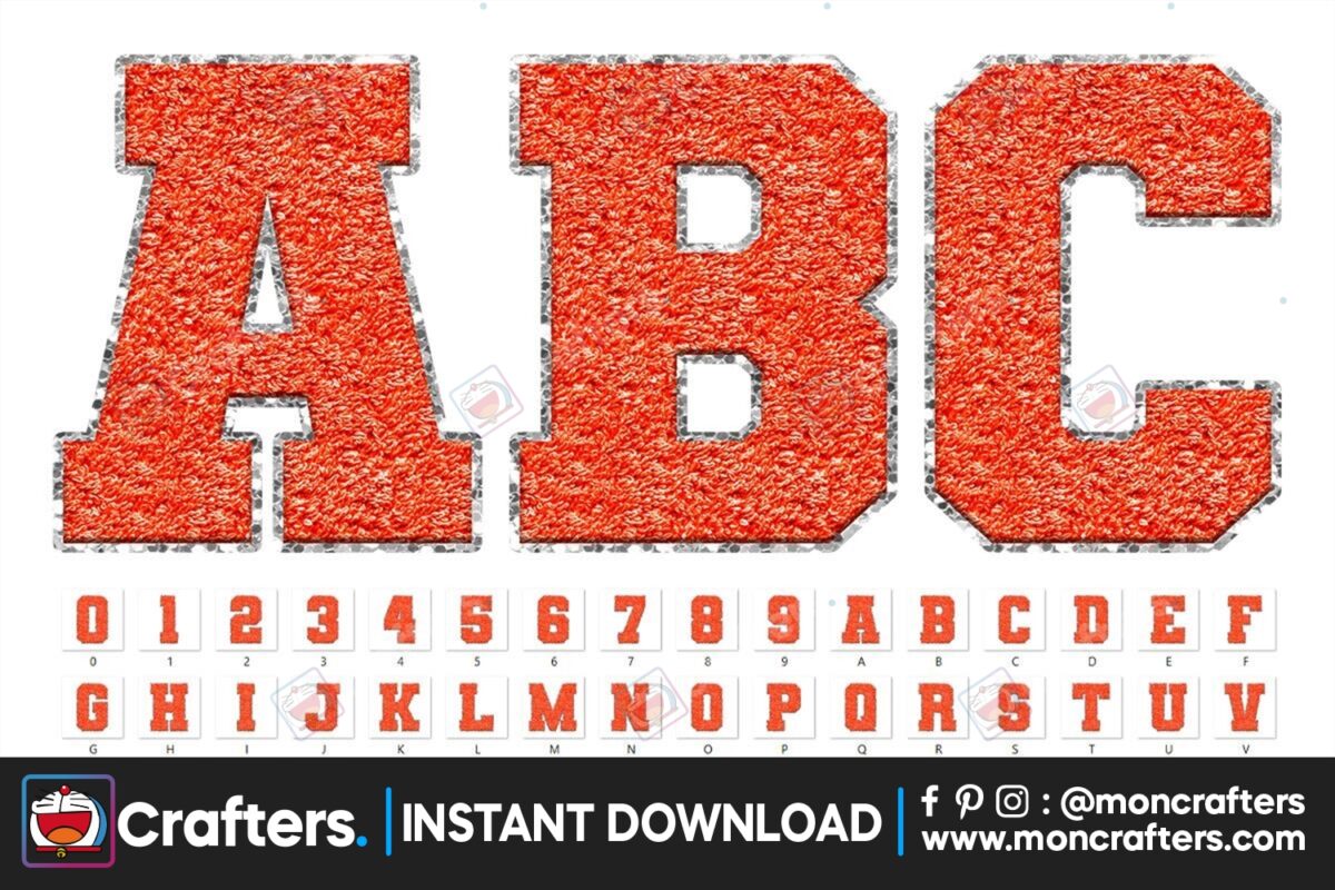 sport-chenille-faux-alphabet-orange