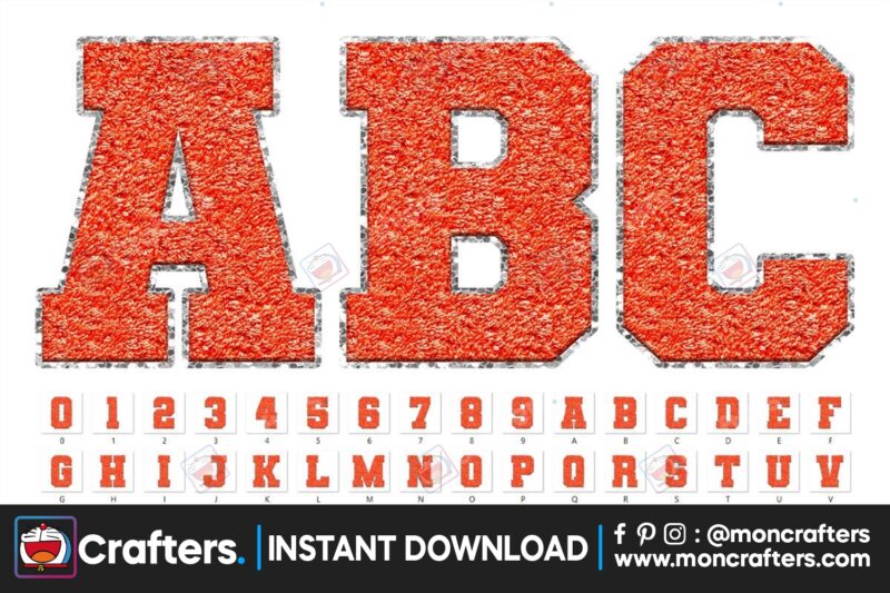sport-chenille-faux-alphabet-orange