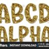 gold-glitter-fuax-sequin-doodle-alphabet