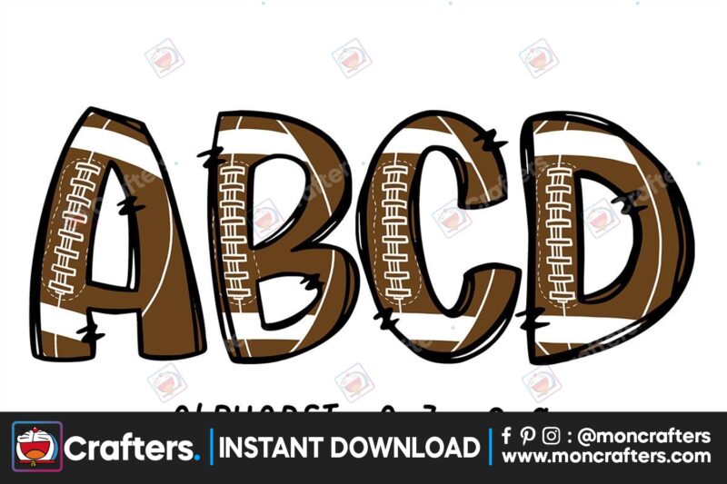 football-alphabet-doodle-sublimation