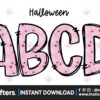 spiderweb-pink-halloween-doodle-alphabet