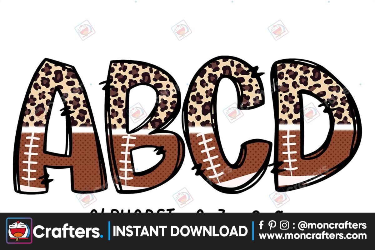 football-and-leopard-alphabet-doodle