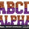 alphabet-sequin-faux-purple-and-orange