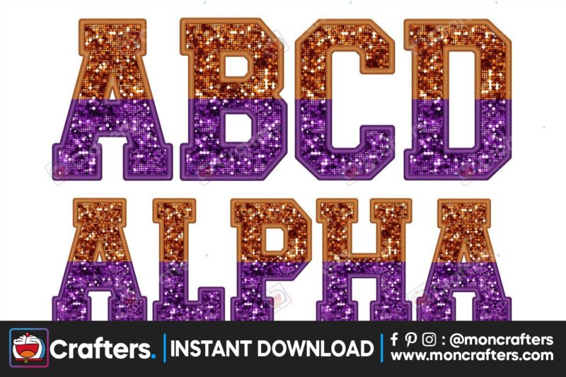 alphabet-sequin-faux-purple-and-orange