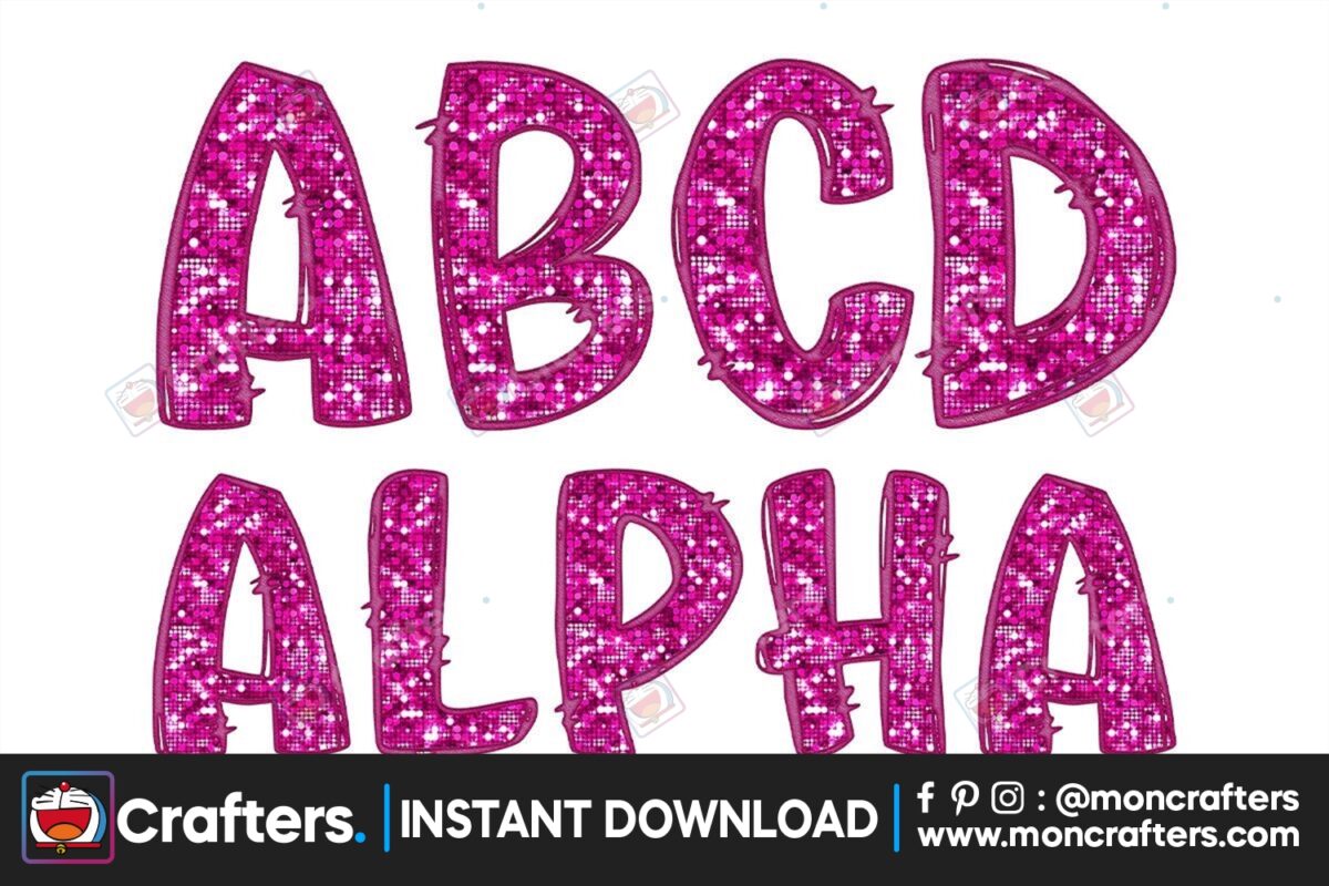 faux-embroidered-sequin-doodle-alphabet