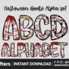 bloody-halloween-doodle-alphabet-set