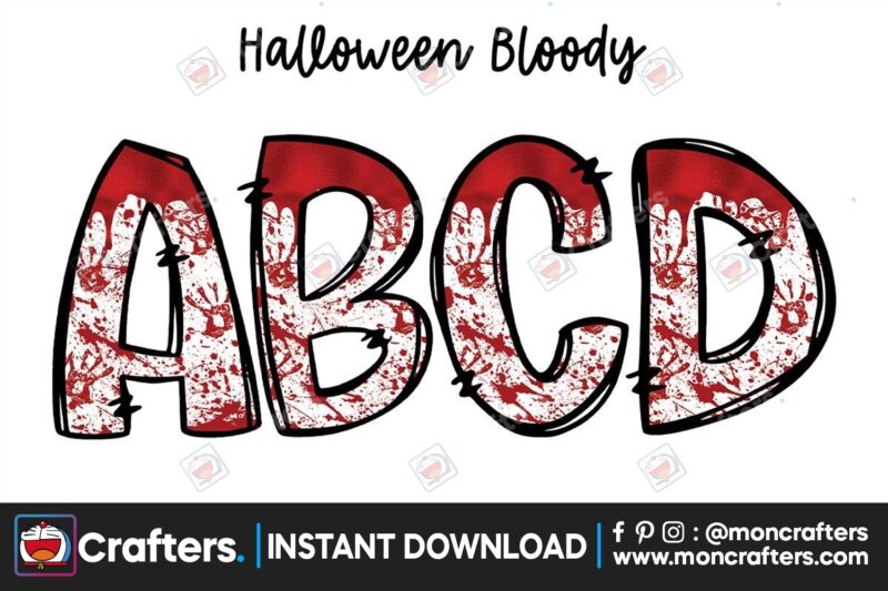 bloody-halloween-alphabet-doodle-letters