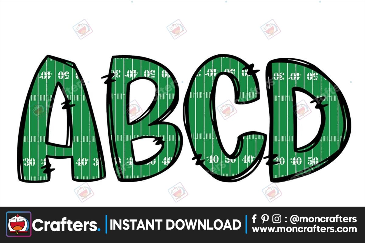 football-stadium-alphabet-doodle-font