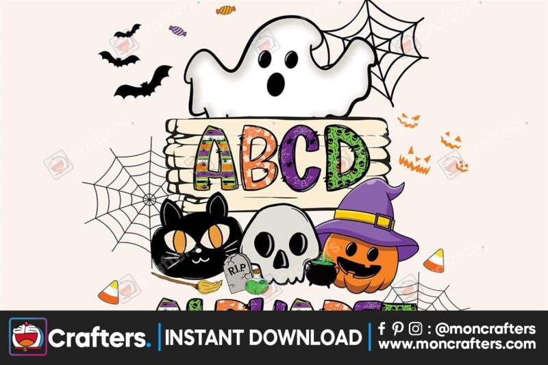 happy-halloween-doodle-alphabet-set