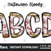 bloody-caution-halloween-alphabet-doodle