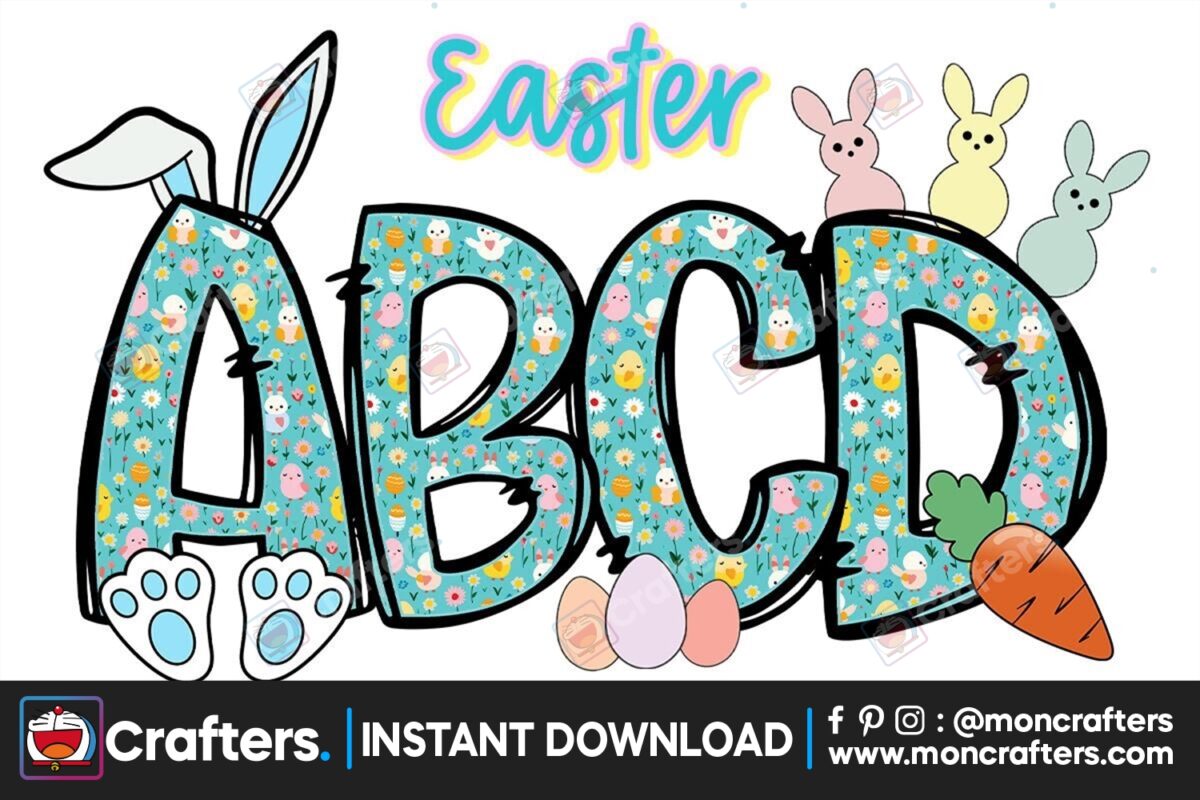 easter-green-doodle-alphabet-and-clipart