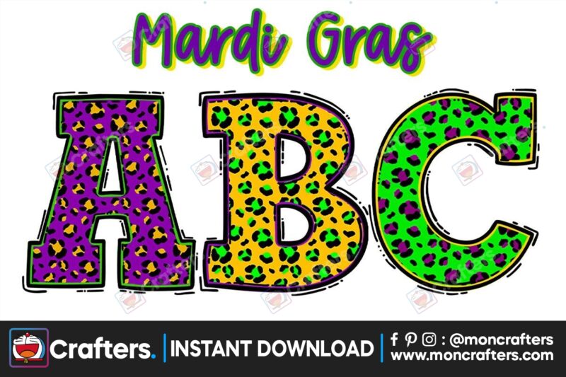 mardi-gras-doodle-alphabet-leopard-set
