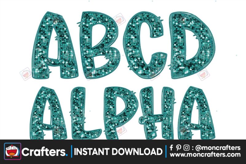 faux-embroidered-sequin-doodle-alphabet