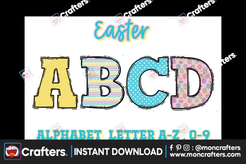 easter-doodle-alphabet-letters-set